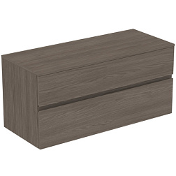 Модуль под раковину Finesse 120,2х50,5х55,8 см, 2 ящика, со столешницей, темный вяз (натуральный шпон), Ideal Standard E3431UR Ideal Standard