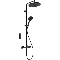Душевая система без излива Ceratherm T25+ матовый, 3 режима ручной лейки, 30 см, round, чёрный цвет, термостат, верхний душ, с лейкой, Ideal Standard A7689XG Ideal Standard