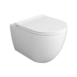 Подвесной унитаз Vignoni 37х48 см, цвет белый матовый, безободковый, без сиденья, Simas VI28 bianco matt Simas