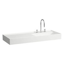 Подвесная раковина Kartell by laufen 120х46х18,5 см, полочка слева, со специальным скрытым сливом, SaphirKeramik, Laufen 8.1333.3.000.111.1 Laufen