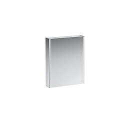 Зеркало Frame 25 60х75 см, алюминий, 1 двойная зеркальная дверь, с розеткой eu, с сенсорным переключаталем, дверца справа, с подсветкой, Laufen 4.0840.2.900.145.1 Laufen