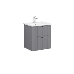 Модуль с раковиной Root Groove 60 см, матовый серый, 2 ящика, подвесной монтаж, Vitra 69417 Vitra