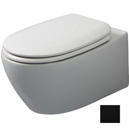 Подвесной унитаз Basic 36х50 см, черный матовый, безободковый, без сиденья, White Ceramic W020305 White Ceramic