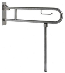 Поручень для унитаза усиленный, с дополнительной опорой, нержавеющая сталь, Nofer 15206.B Nofer