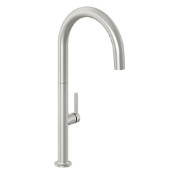 Смеситель для кухни Aurea брашированный, поворотный излив, никель, Kludi 55803N575 Kludi