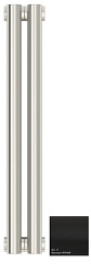 Отопительный дизайн-радиатор Эстет 9х50 см, 2 секции, черный матовый, двухрядный глухой, Сунержа 31-0302-5002 Сунержа