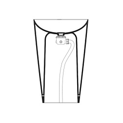 Сифон для раковины для отдельностоящей раковины, слив в пол, донный клапан в комплекте, хром, пластиковый, трубный, Catalano 0454510061 Catalano