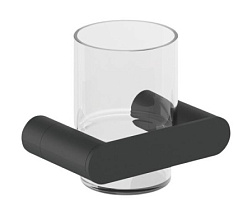 Настенный стакан Verona матовый, цвет черный, с держателем, Nofer 16881.N Nofer