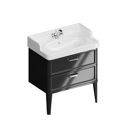 Модуль под раковину Pompei 76х48х48,2 см, 2 ящика, черный глянцевый, Kerama Marazzi PO.N.80.2\BLK Kerama Marazzi