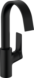 Высокий смеситель на столешницу Vivenis 30 см, матовый, поворотный излив, чёрный цвет, без донного клапана, Hansgrohe 75032670 Hansgrohe