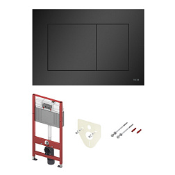 Система инсталляции для унитаза TECEbase 50х15х112 см, кнопка TECENOW черный матовый, с кнопкой, TECE 9400414 TECE