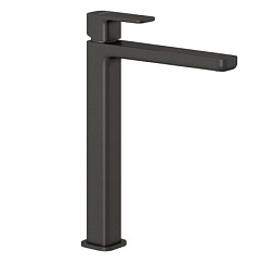 Высокий смеситель на столешницу Renon 24 см, неповоротный излив, оружейная сталь, без донного клапана, Kludi 42298N275 Kludi