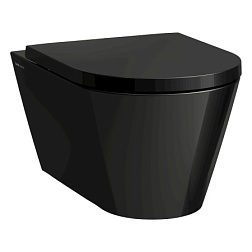 Подвесной унитаз Kartell by laufen 37х54,5 см, черный глянцевый, безободковый, без сиденья, Laufen 8.2033.7.020.000.1 Laufen