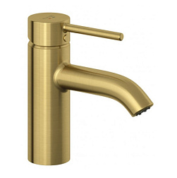 Смеситель для умывальника Bozz pushopen, брашированное, неповоротный излив, золото, с донным клапаном, Kludi 38266N076 Kludi