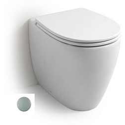 Приставной унитаз Basic 36х52 см, серый матовый, безободковый, без сиденья, White Ceramic W0201FM White Ceramic