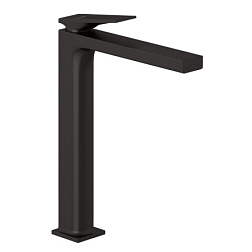 Высокий смеситель на столешницу Decus 24 см, цвет сталь оружейная брашированная, неповоротный излив, чёрный цвет, без донного клапана, Kludi 54298N275 Kludi