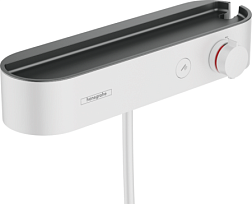 Настенный смеситель без излива Shower Tablet Select белый матовый/графит, белый цвет, без лейки, термостат, Hansgrohe 24360700 Hansgrohe