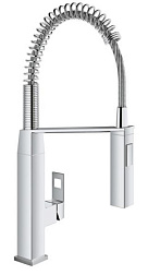 Смеситель для кухни с выдвижной лейкой Eurocube поворотный излив, Grohe 31395000 Grohe