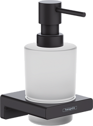 Настенный дозатор AddStoris матовый, цвет черный, с держателем, Hansgrohe 41745670 Hansgrohe