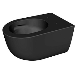 Подвесной унитаз Futura 35,5х53 см, смыв Pure Vortex, черный матовый, безободковый, без сиденья, тихий смыв, Hatria A0Y9BA02 Hatria