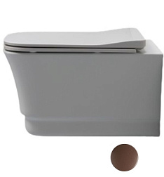 Подвесной унитаз Idea 35х51 см, кофейный матовый, безободковый, без сиденья, White Ceramic W10003CF White Ceramic