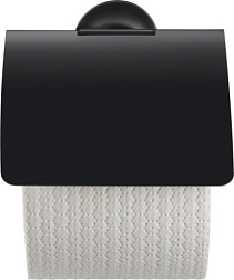 Держатель туалетной бумаги Starck T матовый, цвет черный, с крышкой, Duravit 0099404600 Duravit