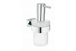 Настенный дозатор Essentials Cube хром / белый, с держателем, Grohe 40756001 Grohe