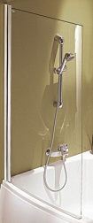 Шторка для ванны Micromega Duo 79х140 см, изогнутая, стационарная, прозрачная, Jacob Delafon E4910-GA Jacob Delafon
