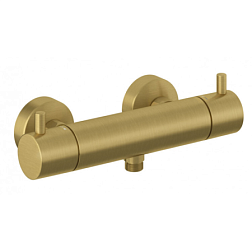 Настенный смеситель без излива Bozz брашированное, золото, без лейки, термостат, Kludi 35203N038 Kludi