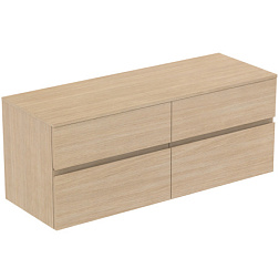 Модуль под раковину Finesse 140,2х50,5х55,8 см, 4 ящика, со столешницей, светлый дуб (натуральный шпон), Ideal Standard E3441US Ideal Standard