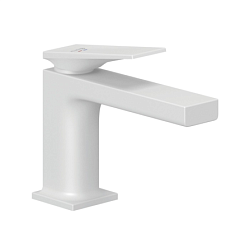 Смеситель для умывальника Decus матовый, push-open, высота до излива 8,5см, неповоротный излив, белый цвет, с донным клапаном, Kludi 542665375 Kludi