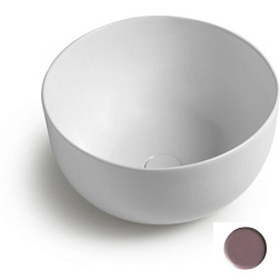 Накладная раковина Dome 44,5х44,5х24 см, санфарфор, сливовый матовый, White Ceramic W0307PL White Ceramic