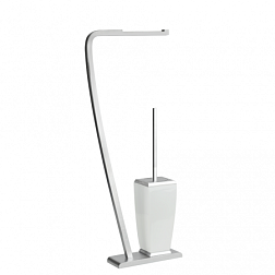 Ёршик Mimi с держателем бумаги, хром / белый, Gessi 33334-031 Gessi