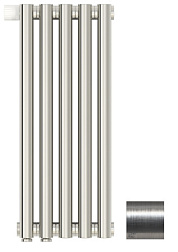 Отопительный дизайн-радиатор Эстет 22,5х50 см, 5 секций, левый, сатин, однорядный коаксиальный, Сунержа 071-0320-5005 Сунержа