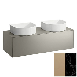 Модуль под раковину Sonar 117,7х45,7х34,1 см, медь/nero marquina (керамическая столешница), система push-to-open, Laufen 4.0542.4.034.141.1 Laufen