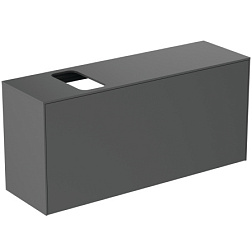 Модуль под раковину Conca 120х37,3х55 см, 1 ящик, вырез в столешнице под заказ, антрацит матовый, система push-to-open, Ideal Standard T3938Y2 Ideal Standard