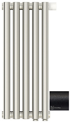 Отопительный дизайн-радиатор Эстет 22,5х50 см, 5 секций, правый, темный титан муар, однорядный глухой, Сунержа 15-0311-5005 Сунержа