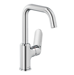 Высокий смеситель на столешницу X1 20,5 см, управление сбоку, поворотный излив, без донного клапана, Kludi 320280575 Kludi