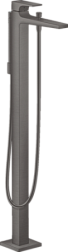 Напольный смеситель Metropol шлифованный, неповоротный излив, чёрный цвет, с лейкой, Hansgrohe 32532340 Hansgrohe