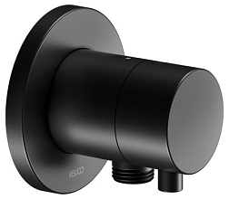Лицевая часть встраиваемого вентиля IXMO матовый, round, с рукояткой Comfort, c выводом для шланга, чёрный цвет, Keuco 59541371101 Keuco