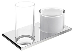 Настенный стакан Edition 400 с дозатором жидкого мыла, хром, с держателем, Keuco 11553019000 Keuco