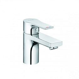 Смеситель для умывальника Zenta SL с ограничителем горячей воды, неповоротный излив, с донным клапаном, Kludi 482660565 Kludi