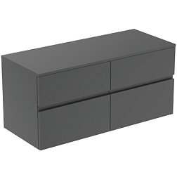 Модуль под раковину Finesse 120,2х50,5х55,8 см, 4 ящика, со столешницей, антрацит матовый (лак), Ideal Standard E3437Y2 Ideal Standard