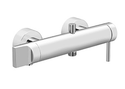 Настенный смеситель Origin картридж с регулятором потока и температуры, поворотный излив, с выходом на душ (без лейки), Vitra A42619 Vitra