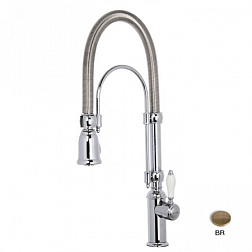Смеситель для кухни с выдвижной лейкой Kitchen 2 режима, бронза, Fima Carlo Frattini F7030BR Fima Carlo Frattini