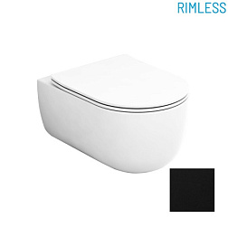 Подвесной унитаз Milady 36х53 см, быстросьемное, микролифт, цвет черный матовый, безободковый, с сиденьем, Olympia MILSET23 Olympia