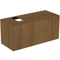Модуль под раковину Conca 120х50,5х55 см, вырез в столешнице под заказ, темный орех, система push-to-open, Ideal Standard T3944Y5 Ideal Standard