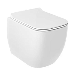 Подвесной унитаз RESA C 34х52,5 см, безободковый, с сиденьем, тихий смыв, Kludi 28WCSET43 Kludi
