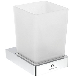 Настенный стакан Conca квадратный, хром, с держателем, Ideal Standard T4504AA Ideal Standard
