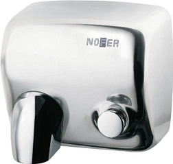 Сушилка для рук Cyclon 26,5х24 см, c кнопкой, нержавеющая сталь, хром глянцевый, Nofer 01100.B Nofer